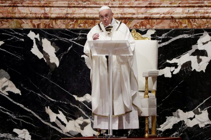 Pope Francis holds Chrism Mass on Holy Thursday at the Vatican