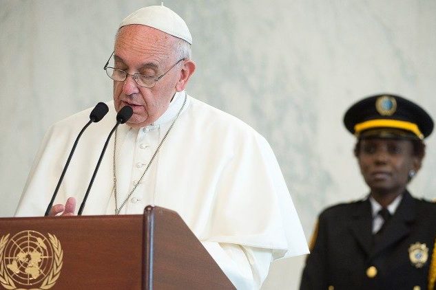 papa-onu Papa falando em evento da ONU