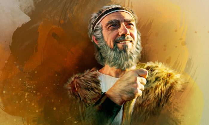 elias Ilustração do profeta Elias sorrindo