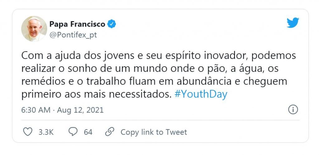 Tweet do papa